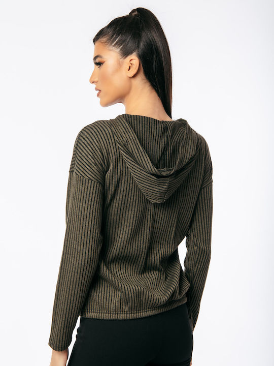 Women's Cardigan with Zipper Brown