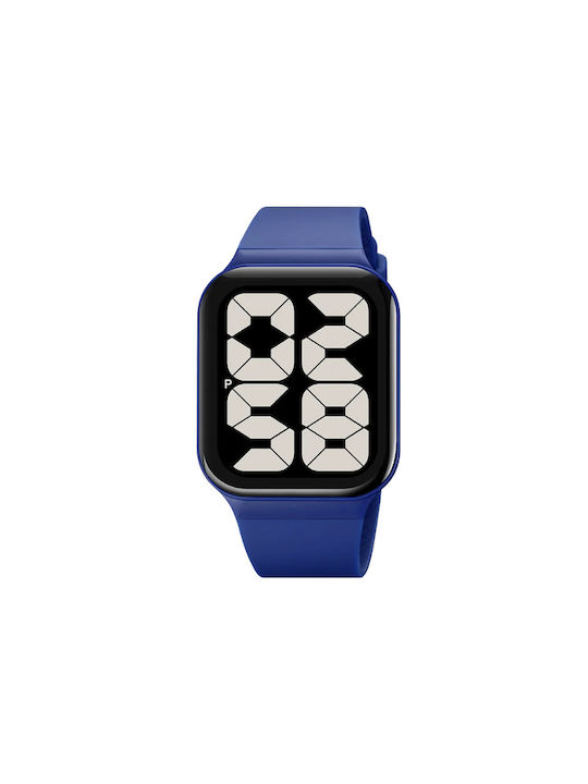 Skmei Digital Watch Battery with Rubber Strap Blue/Black