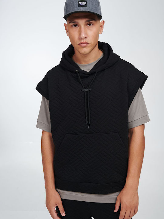 P/Coc Men's Sleeveless Puffer Jacket Black