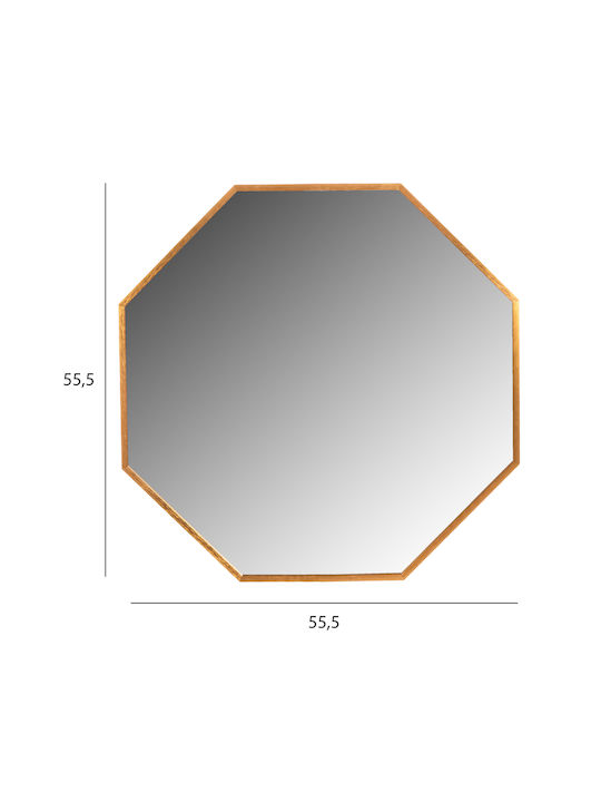 HomeMarkt Καθρέπτης Τοίχου με Χρυσό Μεταλλικό Πλαίσιο 55.5x55.5cm
