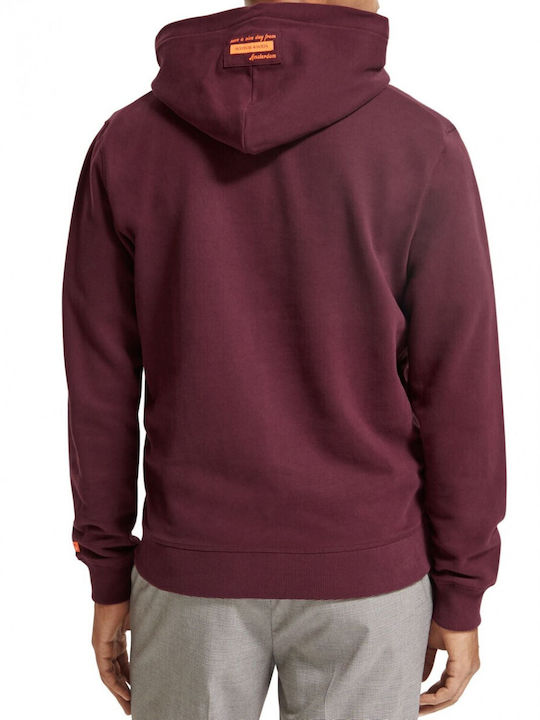 Scotch & Soda Men's Sweatshirt with Hood Bordeaux