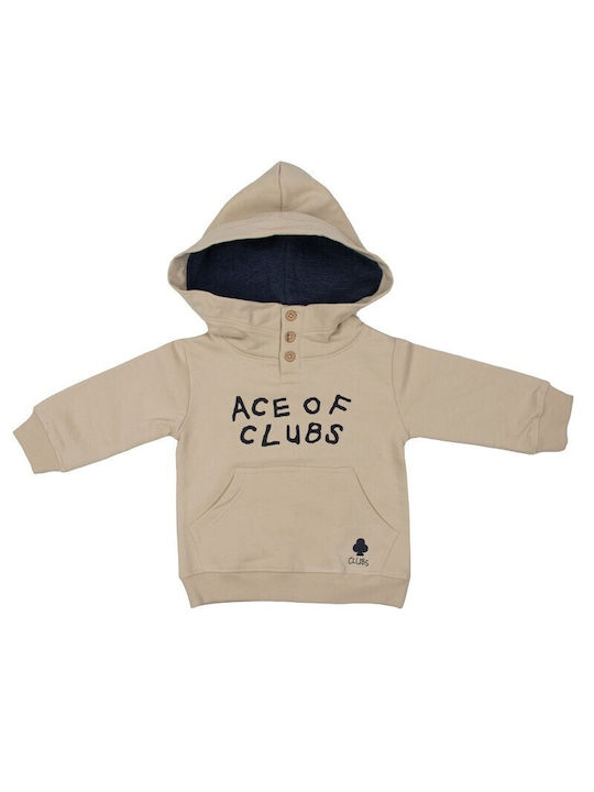 Zippy Kids Sweatshirt with Hood and Pocket Beige