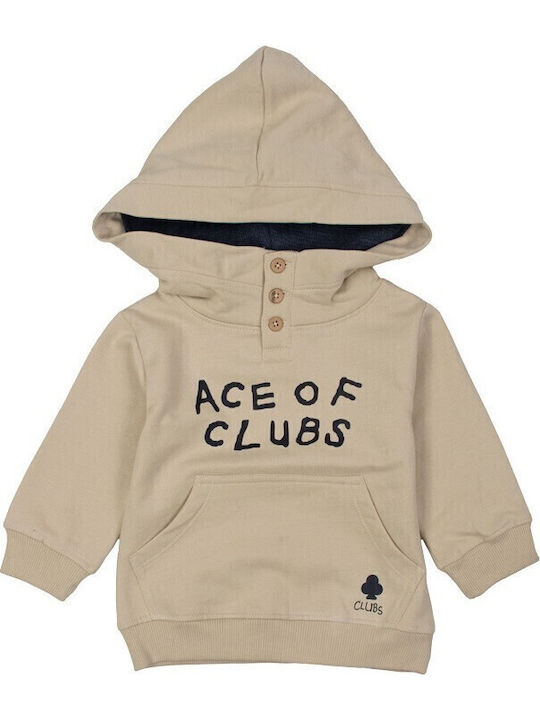 Kids Sweatshirt with Hood and Pockets Beige