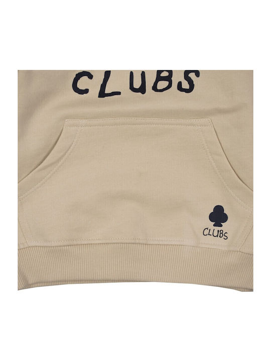 Kids Sweatshirt with Hood and Pockets Beige