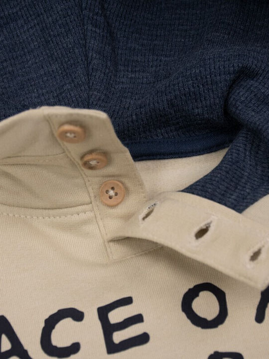 Kids Sweatshirt with Hood and Pockets Beige