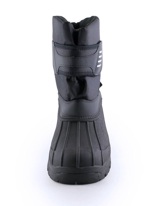 Love4shoes Non-Slip Work Wellies with Fur Black