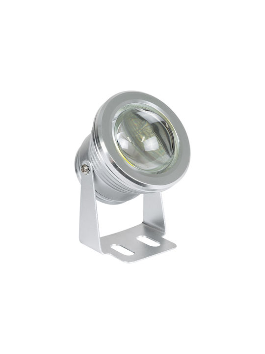 GloboStar Φωτιστικό Προβολάκι LED Εξωτερικού Χώρου 10W με Ψυχρό Λευκό Φως IP67 Γκρι