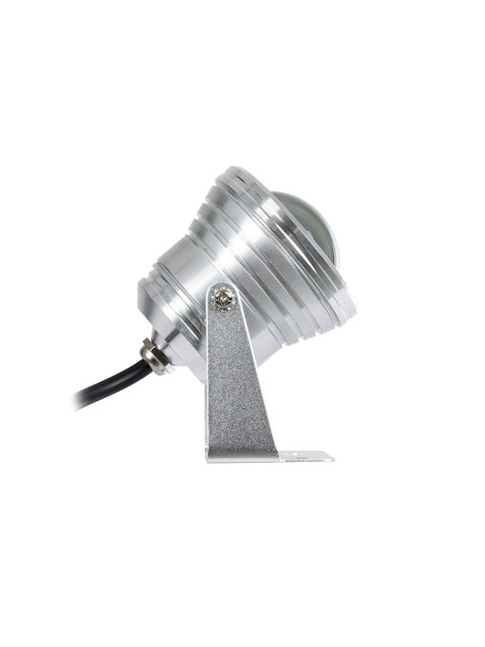 GloboStar Φωτιστικό Προβολάκι LED Εξωτερικού Χώρου 10W με Ψυχρό Λευκό Φως IP67 Γκρι
