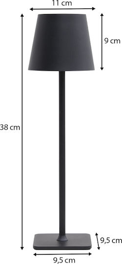 Megapap Melvin Metall Tischlampe LED mit Schwarz Schirm und Basis
