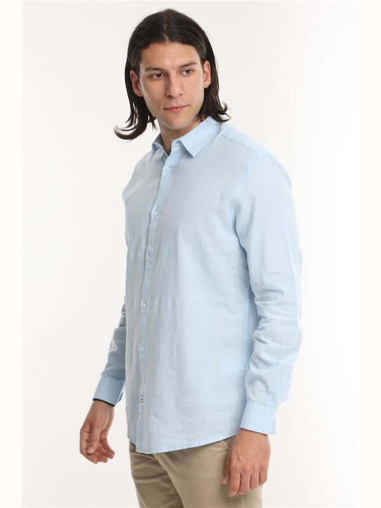 Double Men's Shirt Long Sleeve Linen Silicon