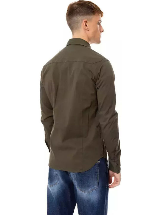 Long-sleeved Denim Shirt Khaki