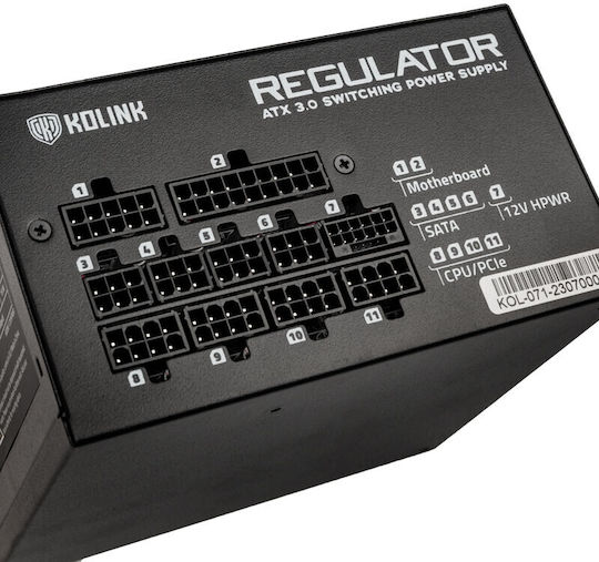 Kolink Regulator 750W Μαύρο Τροφοδοτικό Υπολογιστή Full Modular 80 Plus Gold