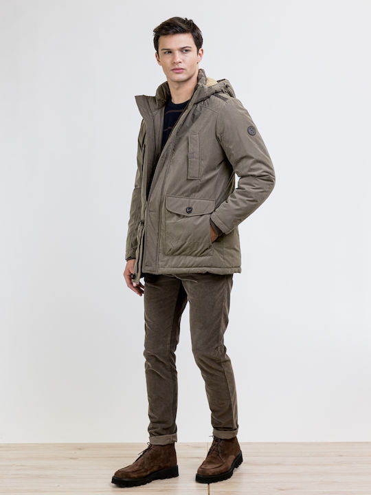 Sea Barrier Herren Winter Jacke Lässig Χακί