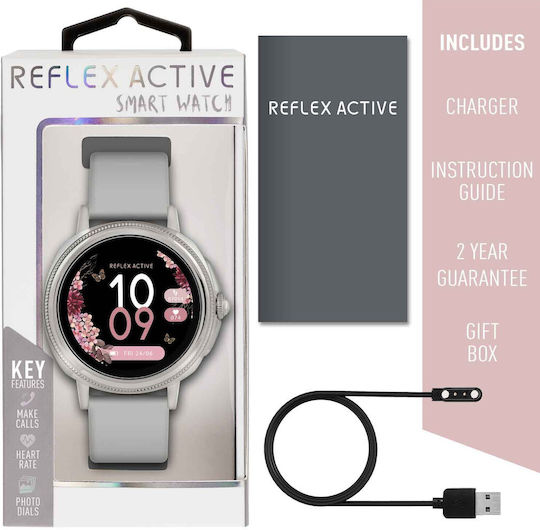 Reflex Active Series 25 Stainless Steel Smartwatch με Παλμογράφο (Ασημί)