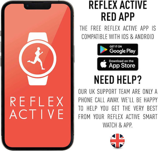 Reflex Active Series 25 Stainless Steel Smartwatch με Παλμογράφο (Ασημί)