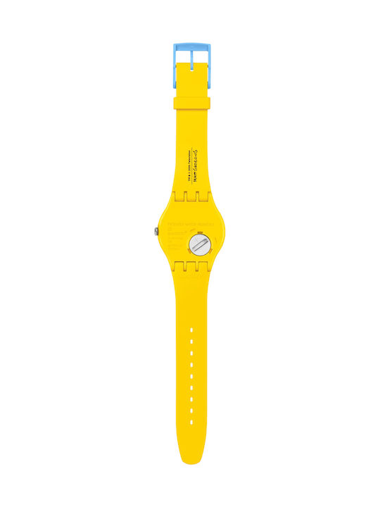 Swatch Collection Γυναικείο Ρολόι 41mm Μπαταρίας με Ροζ Καουτσούκ Λουράκι