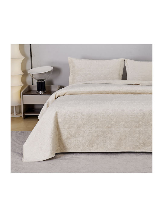 Liolios Home Mandy Coverlet King Size Microfiber Ivory 260x240cm