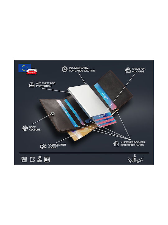 Men's Wallet Cards with RFID Brown
