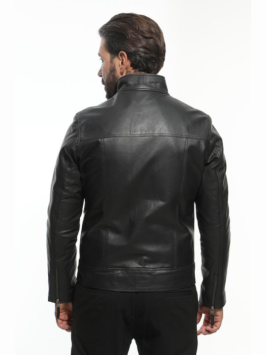 Newton Leather Herren Winter Jacke Leder Schwarz