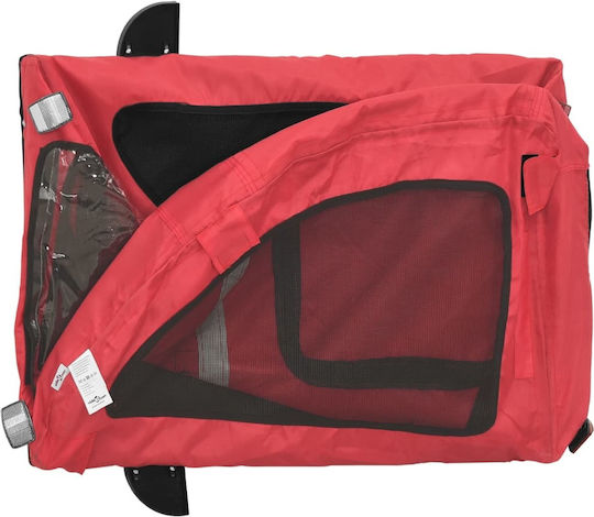 vidaXL Dog Carrying Red Stroller for 30kg Pets L124xW53xH53cm