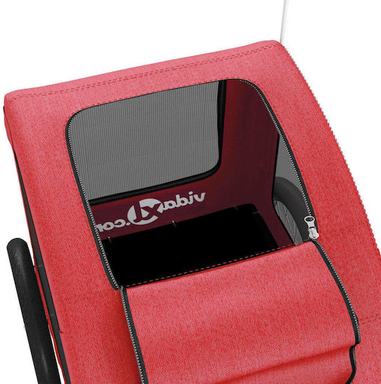 vidaXL Dog Carrying Red Stroller for 30kg Pets L124xW53xH53cm