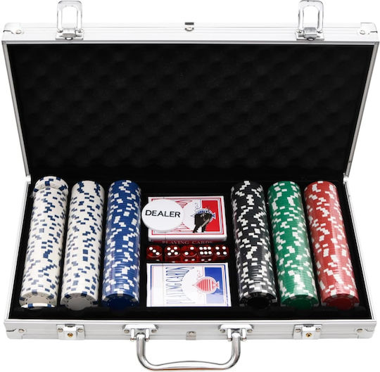 vidaXL Set 300 Poker Chips 40mm / 11.5gr with 5 Decks