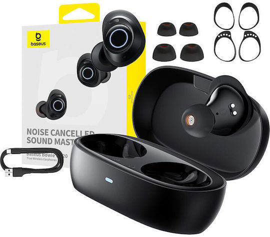 Baseus MA20 In ear Bluetooth хендсфри Слушалки с Устойчивост на Пот и Кутийка за Зареждане Черен