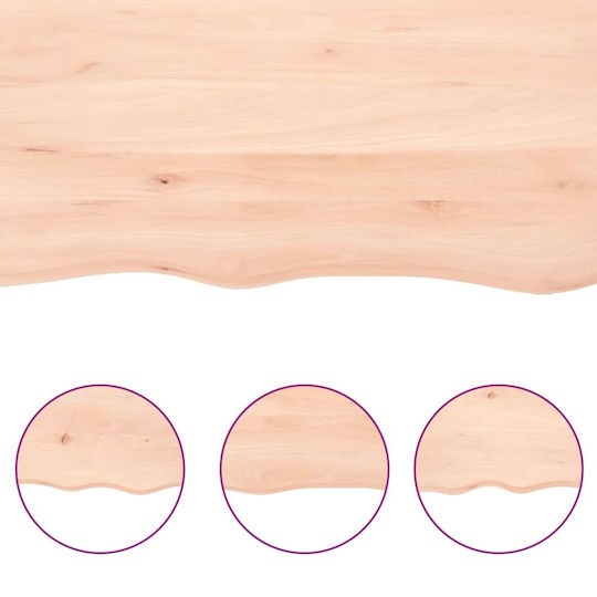 vidaXL Countertop without Sink L80xW40xH2cm Raw solid wood