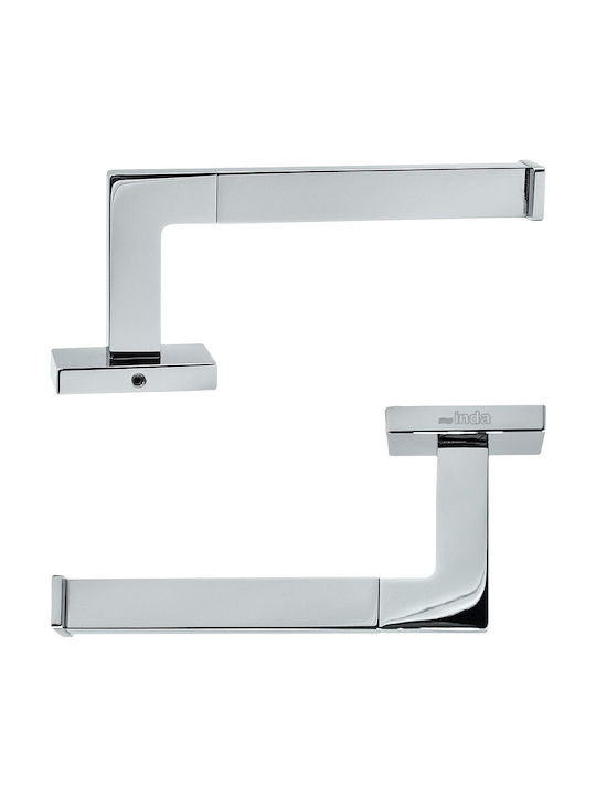 Inda Lea Metallic Paper Holder Wall Mounted Silver