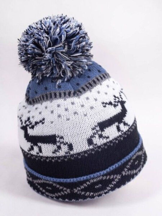 Kids Beanie Knitted Blue