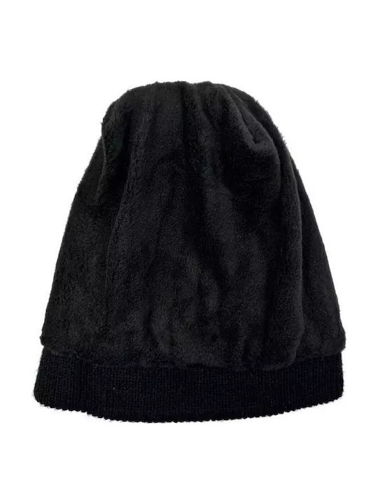 Kinder Mütze Gestrickt Schwarz