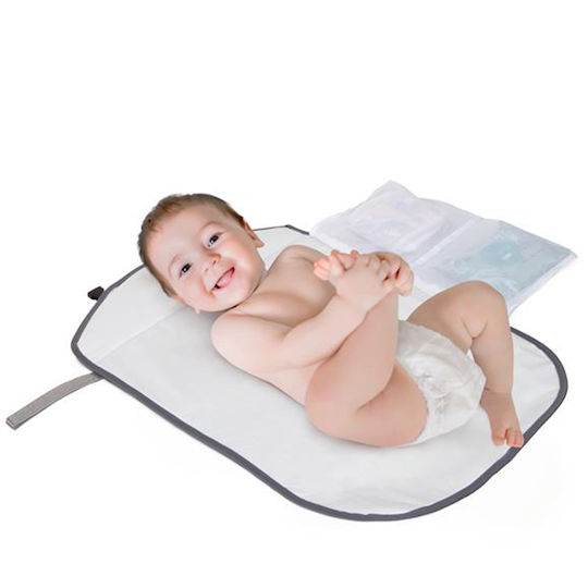 Dreambaby Reise-Wickelunterlage Stars aus Stoff Grau 42x61cm