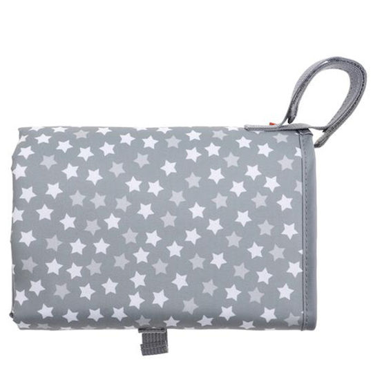 Dreambaby Reise-Wickelunterlage Stars aus Stoff Grau 42x61cm