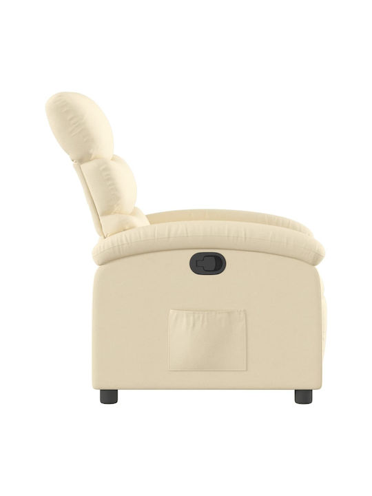 Relax Armchair with Footstool Cream 70x92x99.5cm