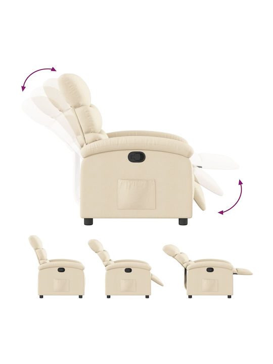 Relax Armchair with Footstool Cream 70x92x99.5cm