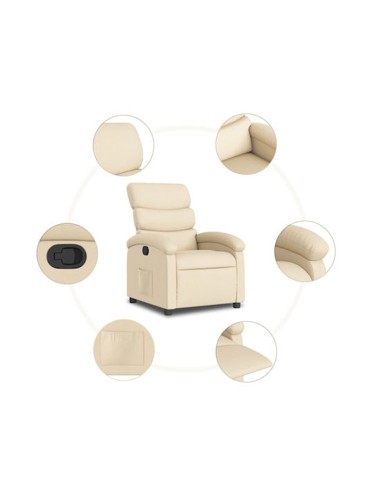 Relax Armchair with Footstool Cream 70x92x99.5cm