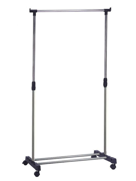 Sidirela Garment Rack Metallic Telescopic In Black Colour 84x43x168cm