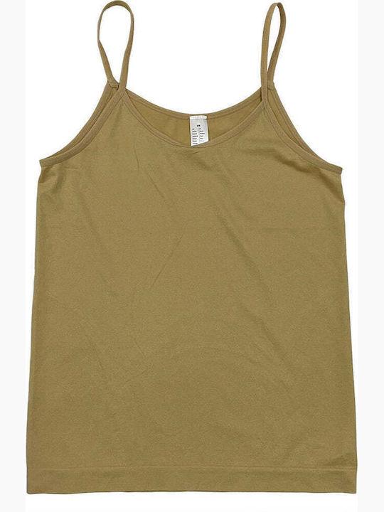 Women's T-Shirt with Spaghetti Strap Beige