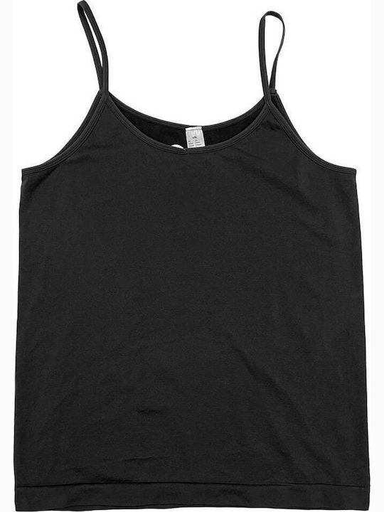 Women's T-Shirt with Spaghetti Strap Black