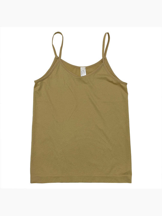 Women's T-Shirt with Spaghetti Strap Black/Beige/White 3Pack