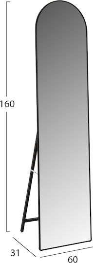 Freebox Oglindă De Podea Neagră 160x40cm