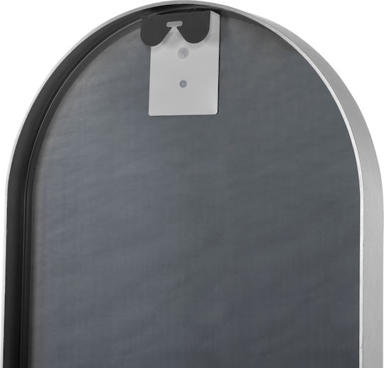 Freebox Oglindă De Perete Ovală Cu Cadru Metalic Argintiu 149x38,5cm