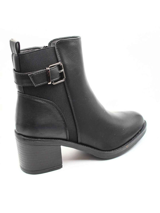 Plato Women's Ankle Boots with Medium Heel Black