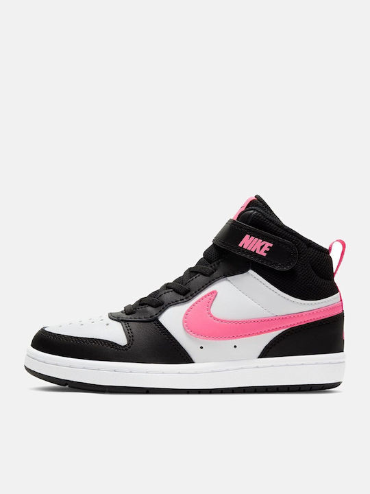 Court Borough Mid 2 Kids Sneakers High With Hoop & Loop Closure Black