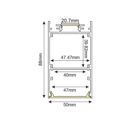 Aca Commercial Linear LED Ceiling Light 41W Warm White 149cm