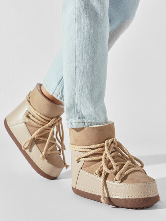 Damen-Schneestiefel Beige