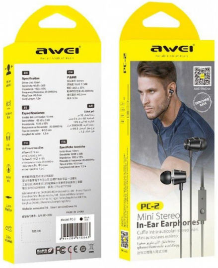 Awei Pc-2 In-ear Handsfree with 3.5mm Connector Black