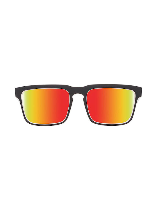 Spy Men's Sunglasses with Black Plastic Frame and Orange Mirror Lens 673015209365