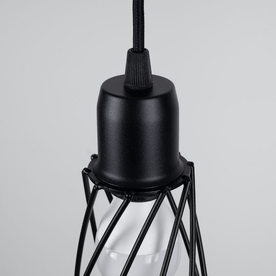 Sollux 1 Pendant Light Black with Socket E27 13x13x390cm