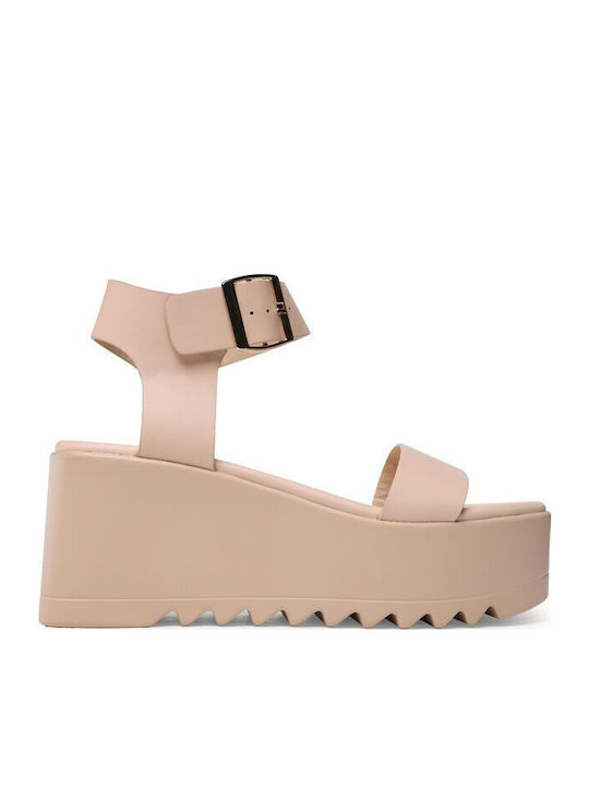 Damenplattformen Beige